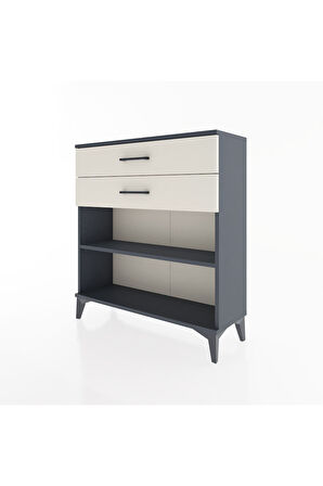 Arges Şifonyer Tek Raflı 2 Çekmeceli 88x30x96 Antrasit-Aytaşı