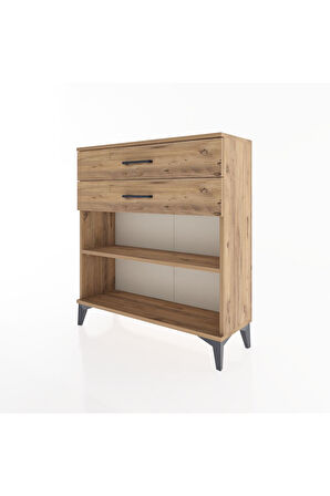 Arges Şifonyer Tek Raflı 2 Çekmeceli 88x30x96 Çam-Çam