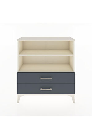 Arges Şifonyer 2 Raflı 2 Çekmeceli 88x30x96 Aytaşı-Antrasit