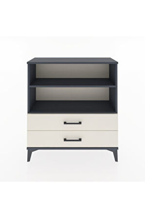 Arges Şifonyer 2 Raflı 2 Çekmeceli 88x30x96 Antrasit-Aytaşı