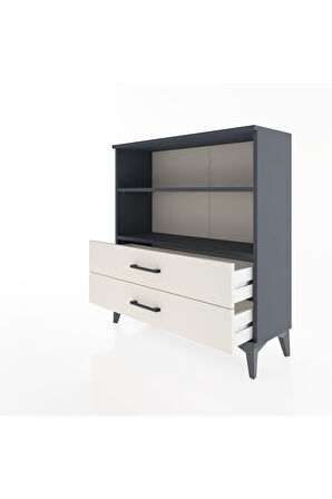 Arges Şifonyer 2 Raflı 2 Çekmeceli 88x30x96 Antrasit-Aytaşı