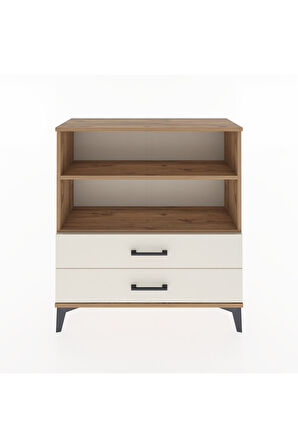 Arges Şifonyer 2 Raflı 2 Çekmeceli 88x30x96 Çam-Aytaşı