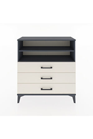 Arges Şifonyer 2 Raflı 3 Çekmeceli 88x30x96 Antrasit-Aytaşı