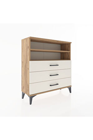 Arges Şifonyer 2 Raflı 3 Çekmeceli 88x30x96 Çam-Aytaşı