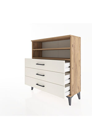 Arges Şifonyer 2 Raflı 3 Çekmeceli 88x30x96 Çam-Aytaşı