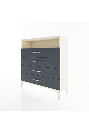 Arges Şifonyer Tek Raflı 4 Çekmeceli 88x30x96 Aytaşı-Antrasit