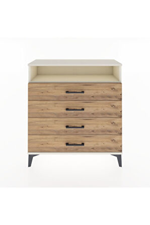 Arges Şifonyer Tek Raflı 4 Çekmeceli 88x30x96 Aytaşı-Çam