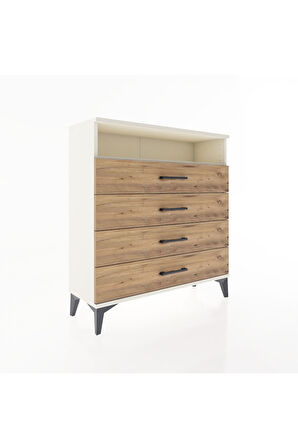 Arges Şifonyer Tek Raflı 4 Çekmeceli 88x30x96 Aytaşı-Çam