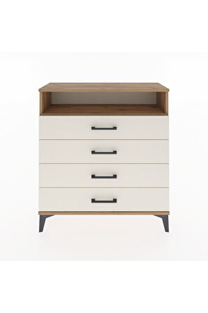 Arges Şifonyer Tek Raflı 4 Çekmeceli 88x30x96 Çam-Aytaşı