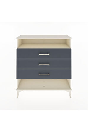 Arges Şifonyer Tek Raflı 3 Çekmeceli 88x30x96 Aytaşı-Antrasit