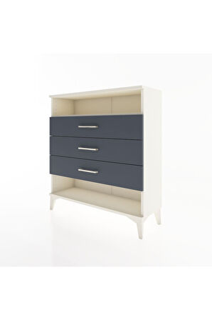 Arges Şifonyer Tek Raflı 3 Çekmeceli 88x30x96 Aytaşı-Antrasit