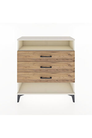 Arges Şifonyer Tek Raflı 3 Çekmeceli 88x30x96 Aytaşı-Çam