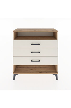 Arges Şifonyer Tek Raflı 3 Çekmeceli 88x30x96 Çam-Aytaşı