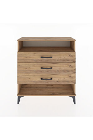 Arges Şifonyer Tek Raflı 3 Çekmeceli 88x30x96 Çam-Çam
