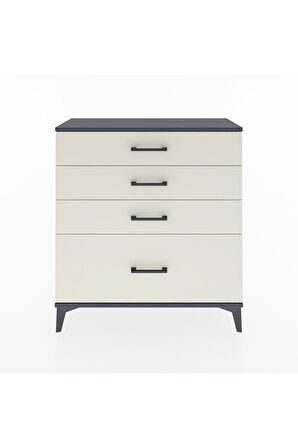 Arges Şifonyer 4 Çekmeceli 88x30x96 Antrasit-Aytaşı