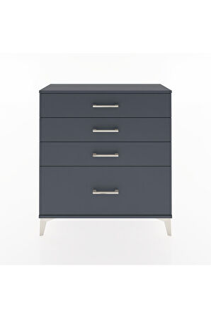 Arges Şifonyer 4 Çekmeceli 88x30x96 Antrasit-Antrasit
