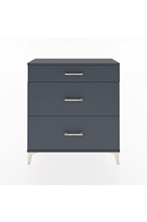 Arges Şifonyer 3 Çekmeceli 88x30x96 Antrasit-Antrasit