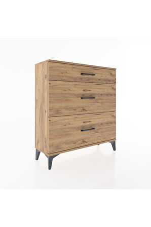 Arges Şifonyer 3 Çekmeceli 88x30x96 Çam-Çam