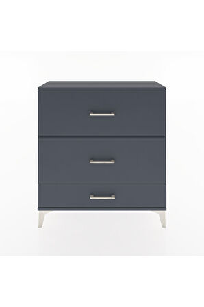 Arges Şifonyer 3 Çekmeceli 88x30x96 Antrasit-Antrasit
