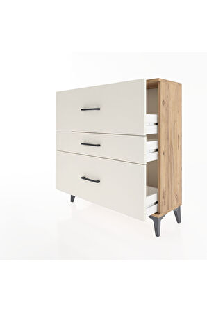 Arges Şifonyer 3 Çekmeceli 88x30x96 Çam-Aytaşı