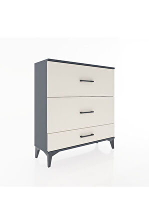 Arges Şifonyer 3 Çekmeceli 88x30x96 Antrasit-Aytaşı