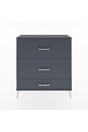 Arges Şifonyer 3 Çekmeceli 88x30x96 Antrasit-Antrasit