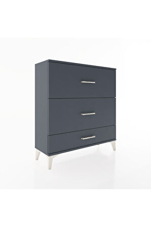 Arges Şifonyer 3 Çekmeceli 88x30x96 Antrasit-Antrasit