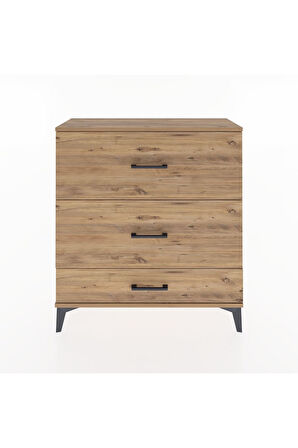 Arges Şifonyer 3 Çekmeceli 88x30x96 Çam-Çam
