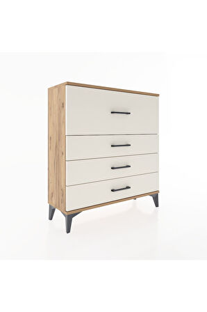 Arges Şifonyer 4 Çekmeceli 88x30x96 Çam-Aytaşı