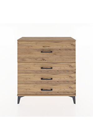 Arges Şifonyer 4 Çekmeceli 88x30x96 Çam-Çam