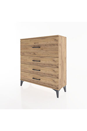 Arges Şifonyer 4 Çekmeceli 88x30x96 Çam-Çam