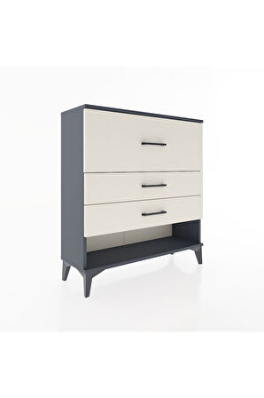 Arges Şifonyer 3 Çekmeceli 88x30x96 Antrasit-Aytaşı