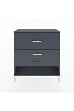 Arges Şifonyer 3 Çekmeceli 88x30x96 Antrasit-Antrasit