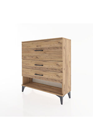 Arges Şifonyer 3 Çekmeceli 88x30x96 Çam-Çam