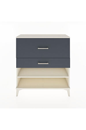 Arges Şifonyer Tek Raflı 2 Çekmeceli 88x30x96 Aytaşı-Antrasit