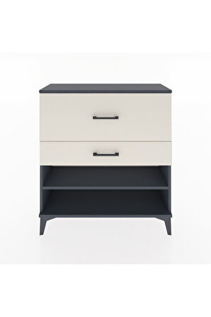 Arges Şifonyer Tek Raflı 2 Çekmeceli 88x30x96 Antrasit-Aytaşı