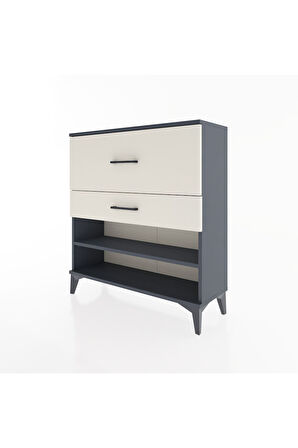 Arges Şifonyer Tek Raflı 2 Çekmeceli 88x30x96 Antrasit-Aytaşı