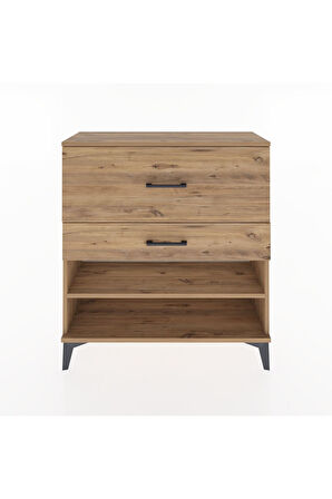 Arges Şifonyer Tek Raflı 2 Çekmeceli 88x30x96 Çam-Çam