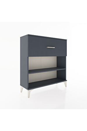 Arges Şifonyer Tek Raflı Tek Çekmeceli 88x30x96 Antrasit-Antrasit