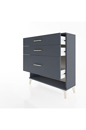 Arges Şifonyer 3 Çekmeceli 88x30x96 Antrasit-Antrasit