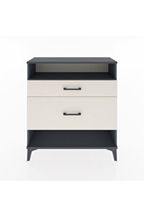 Arges Şifonyer Tek Raflı 2 Çekmeceli 88x30x96 Antrasit-Aytaşı