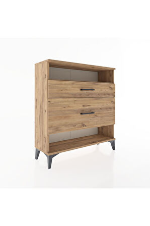 Arges Şifonyer Tek Raflı 2 Çekmeceli 88x30x96 Çam-Çam
