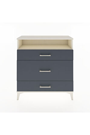 Arges Şifonyer Tek Raflı 3 Çekmeceli 88x30x96 Aytaşı-Antrasit