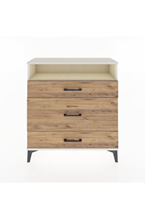 Arges Şifonyer Tek Raflı 3 Çekmeceli 88x30x96 Aytaşı-Çam