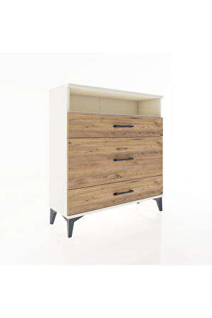 Arges Şifonyer Tek Raflı 3 Çekmeceli 88x30x96 Aytaşı-Çam