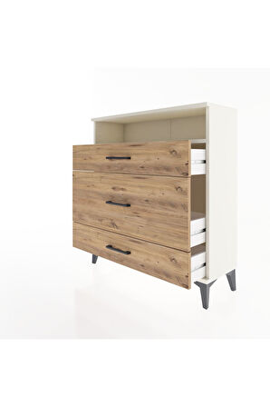 Arges Şifonyer Tek Raflı 3 Çekmeceli 88x30x96 Aytaşı-Çam
