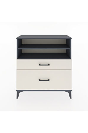 Arges Şifonyer 2 Raflı 2 Çekmeceli 88x30x96 Antrasit-Aytaşı
