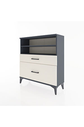 Arges Şifonyer 2 Raflı 2 Çekmeceli 88x30x96 Antrasit-Aytaşı