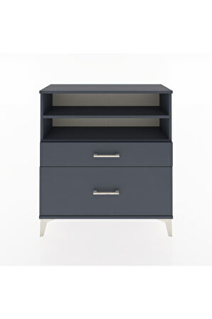 Arges Şifonyer 2 Raflı 2 Çekmeceli 88x30x96 Antrasit-Antrasit