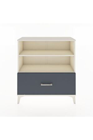 Arges Şifonyer 2 Raflı Tek Çekmeceli 88x30x96 Aytaşı-Antrasit